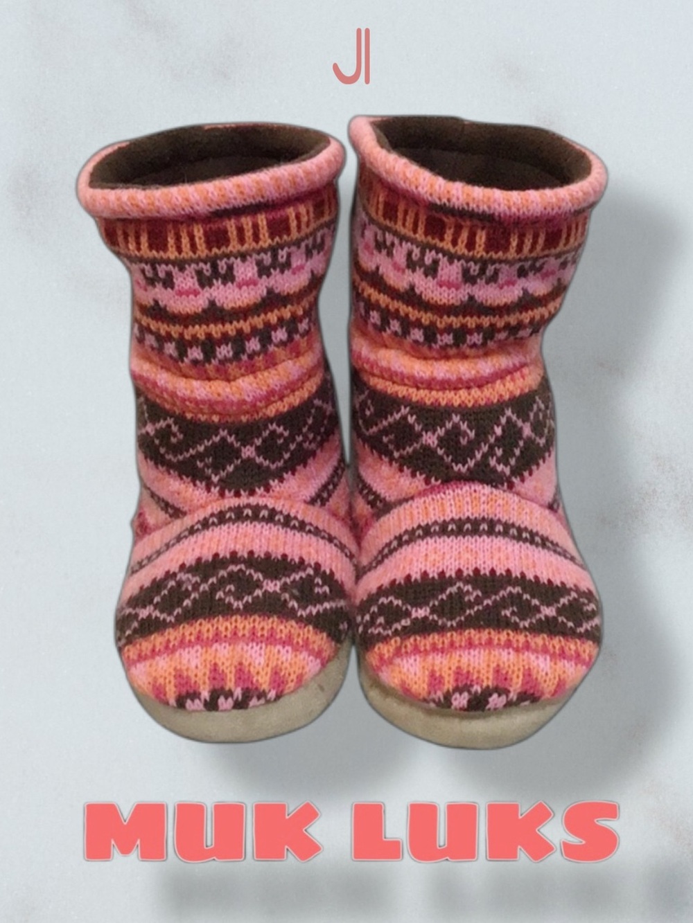MUK LUKS Kids  Knit Boots Size 11/12